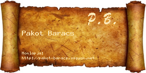 Pakot Baracs névjegykártya